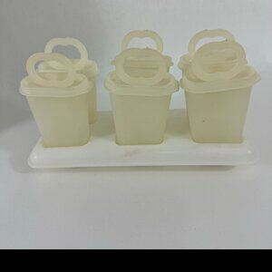 Vintage Tupperware Popsicle Ice Pop Molds Tray Set of 6 Plastic Reusable